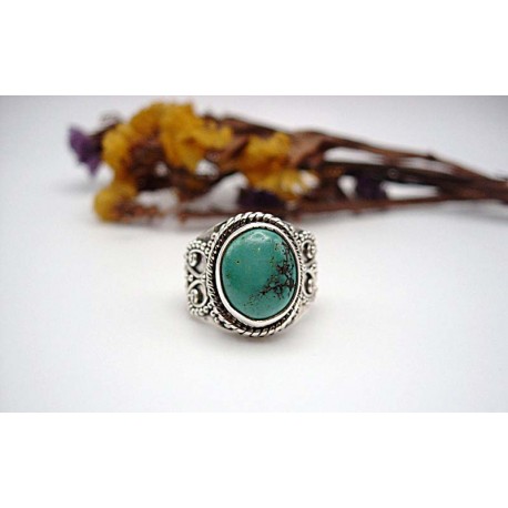 Bague argent et Turquoise T 50