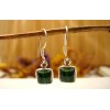 Boucles d'oreille argent et Malachite.