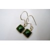 Boucles d'oreille argent et Malachite.