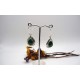 Boucles d'oreille argent et Malachite.