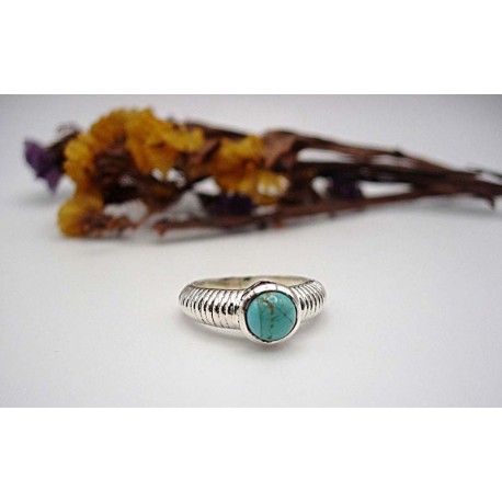 Bague argent et Turquoise T 49