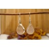 Boucles d'oreilles argent et Quartz rose.