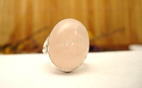 Bague en argent et Quartz rose T 52.5
