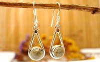 Boucles d'oreilles argent et Labradorite.