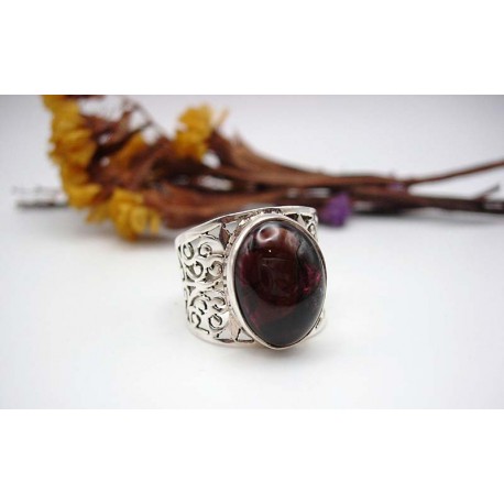 Bague argent et Tourmaline T 58