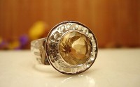 Bague en argent et Citrine T55