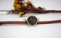 Bague en argent et Labradorite T 58