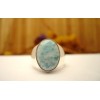 Bague homme en argent et Larimar T 60