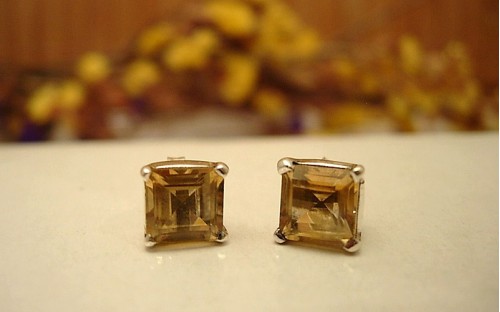 Boucles d'oreilles argent et Citrine