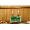 Boucles d'oreilles argent et Malachite.