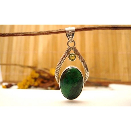 Pendentif argent et Chrysocolle.