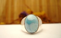 Bague homme en argent et Larimar T 62