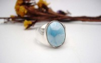 Bague homme en argent et Larimar T 62