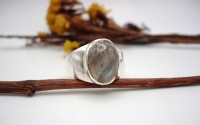 Bague homme en argent et Labradorite T 63