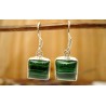 Boucles d'oreille argent et Malachite.