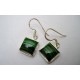 Boucles d'oreille argent et Malachite.