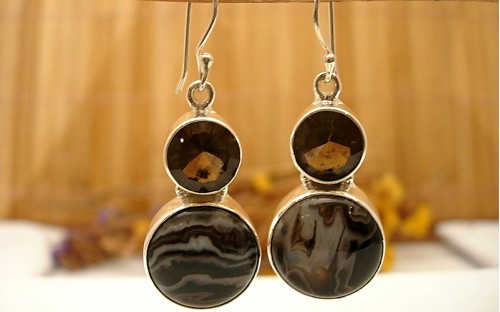 Boucles d'oreille argent pierre Agate.