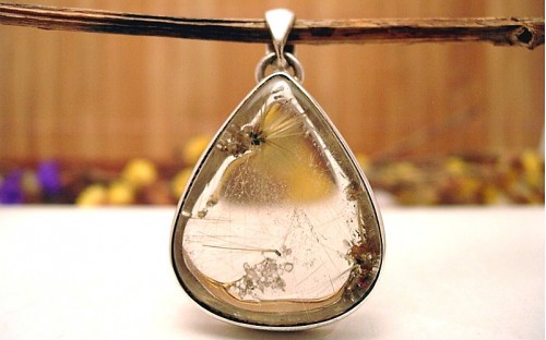 Pendentif argent et Quartz rutile