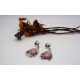 Boucles d'oreilles Rhodocrosite et quartz rose.