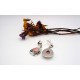 Boucles d'oreilles Rhodocrosite et quartz rose.