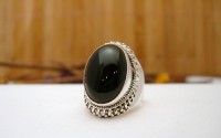 Bague argent et Onyx noire T 55