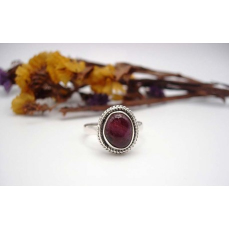 Bague argent et Tourmaline T54