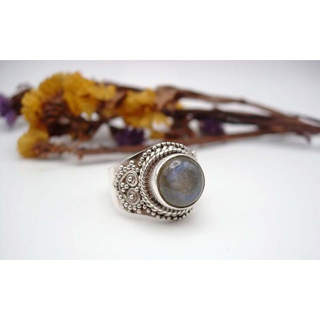 Bague argent et Labradorite T 56