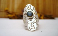 Bague argent et Labradorite T 57