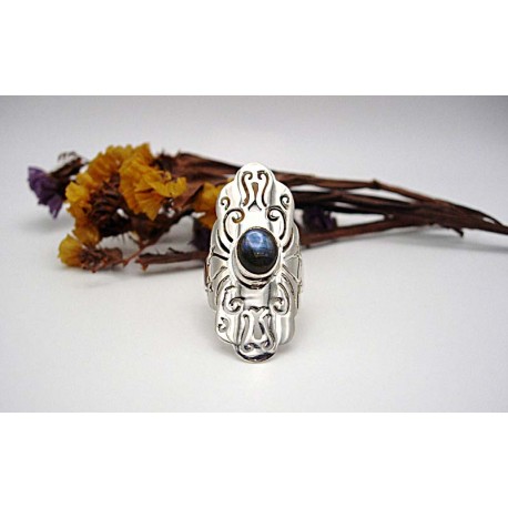 Bague argent et Labradorite T 57