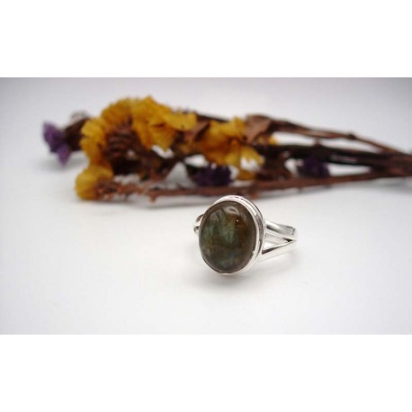 Bague argent avec Labradorite T52