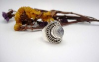 Bague argent avec Pierre de lune T 52