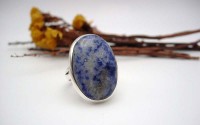 Bague en argent et Sodalite T 54.