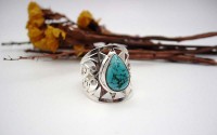 Bague en argent et Turquoise T 53.5