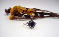 Bague argent et lapis lazuli T 52