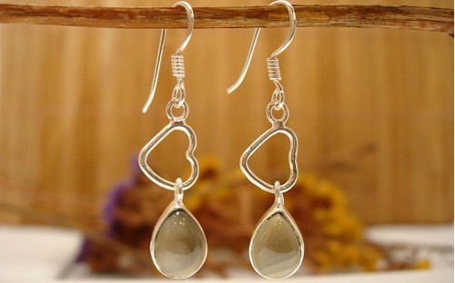 Boucles d'oreille en argent et Agate.