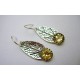 Boucles d'oreille en argent et Citrine.