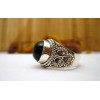 Bague en argent et Onyx noire T 56