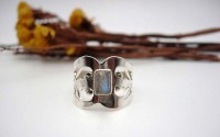 Bague en argent et Labradorite T 54