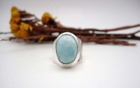 Bague en argent et Larimar T 49