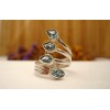 Bague en argent et Topaze bleu T56