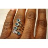 Bague en argent et Topaze bleu T56