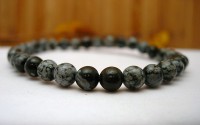 Bracelet en Obsidienne mouchetée 6mm.