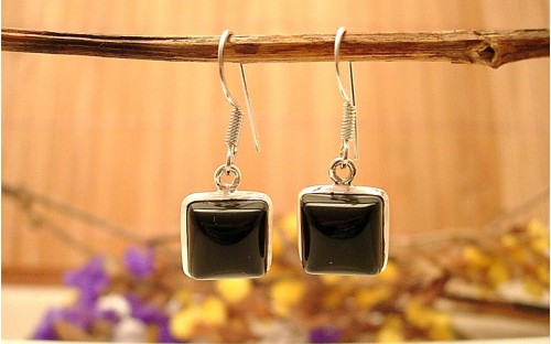 Boucles d'oreilles Onyx noire