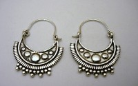 Boucles d'oreille argenté en Laiton.