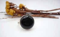 Bague en argent et Onyx noire T 53