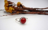 Bague en argent et Cornaline T 52