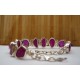 Bracelet en argent et Rubis brute.