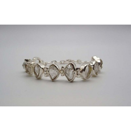 Bracelet en argent et Diamant d'herkimer.