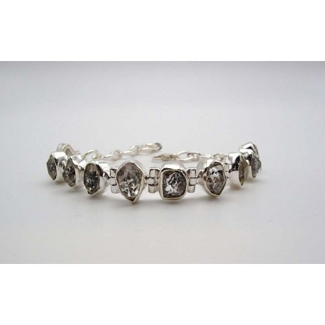 Bracelet en argent et Diamant d'herkimer.