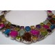 Collier en argent et pierres multicolores.